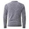 Men's Solid-color Casual Long-sleeved Semi-high-neck Knitted Sweater, Men's Loose Texture Printed Thickened Warm Pullover Sweater