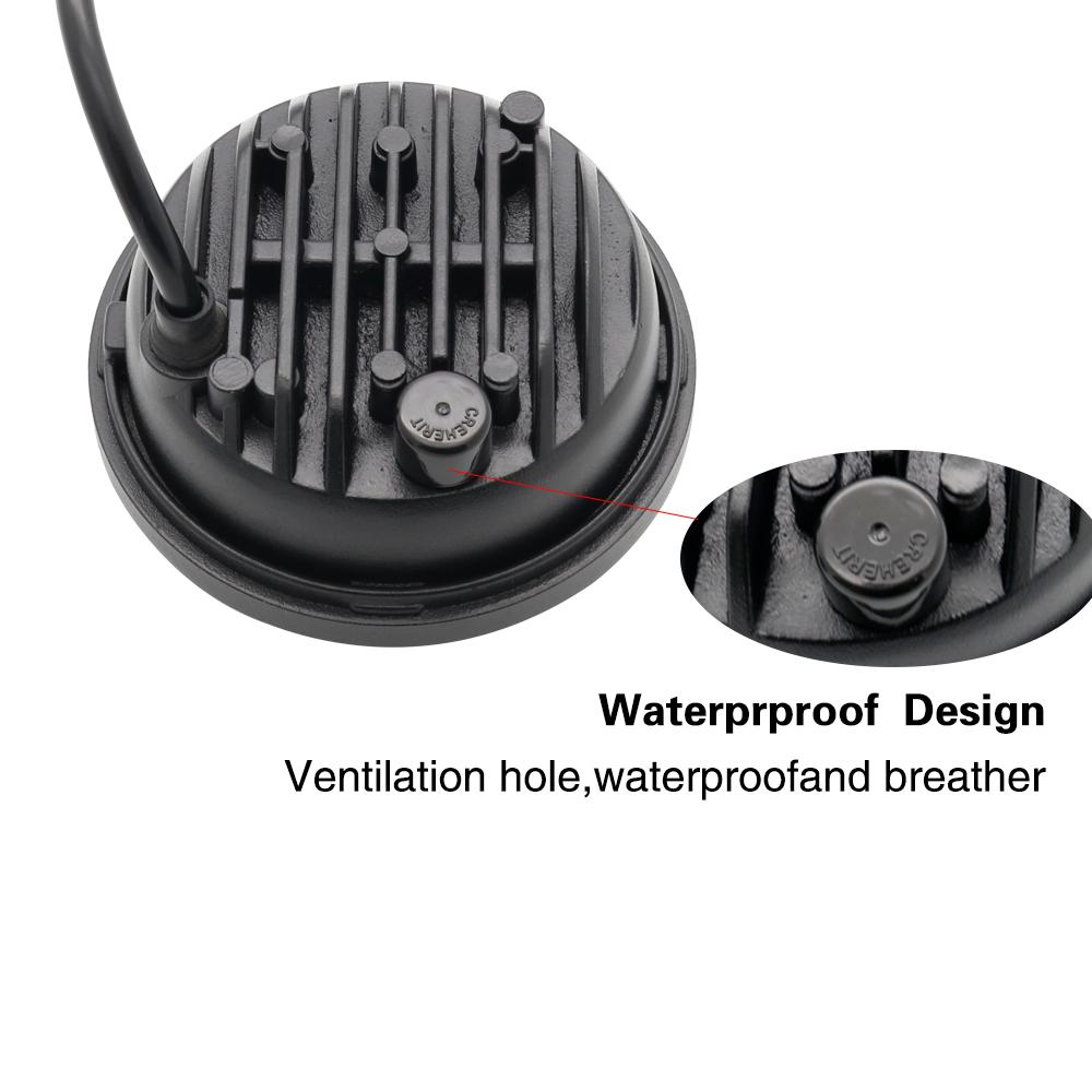 2PCS Chrome / Black 4.5 Inch LED Passing Light Spot Driving Lamp LED Fog Lights for Motorcycles 4.5" Lights