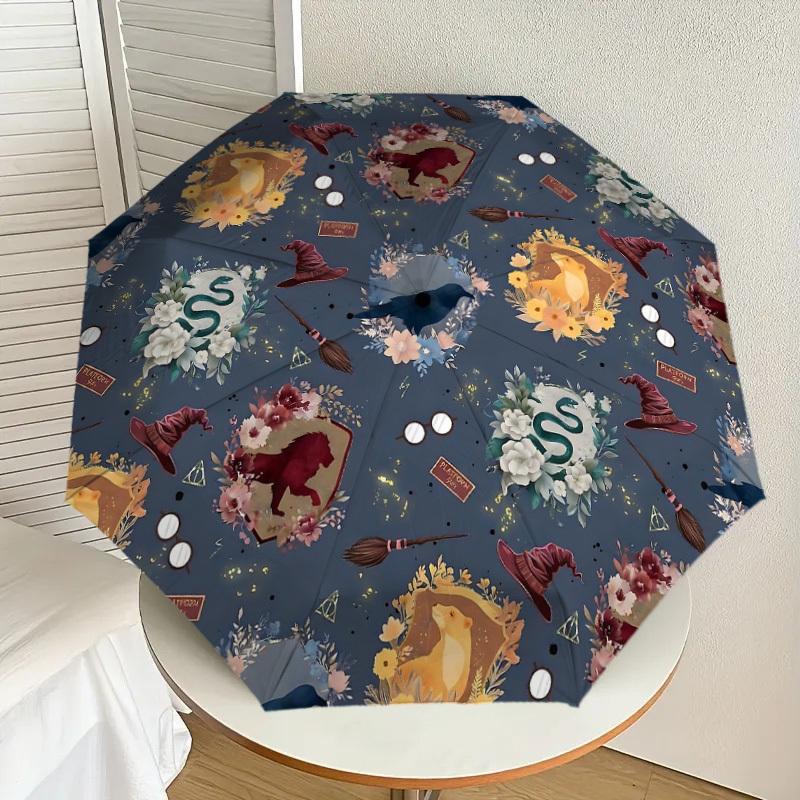 1PC Warner Hogwarts School of Witchcraft and Wizardry Umbrella-8-Rib Reinforced, Automatic Open, Lightweight-A109