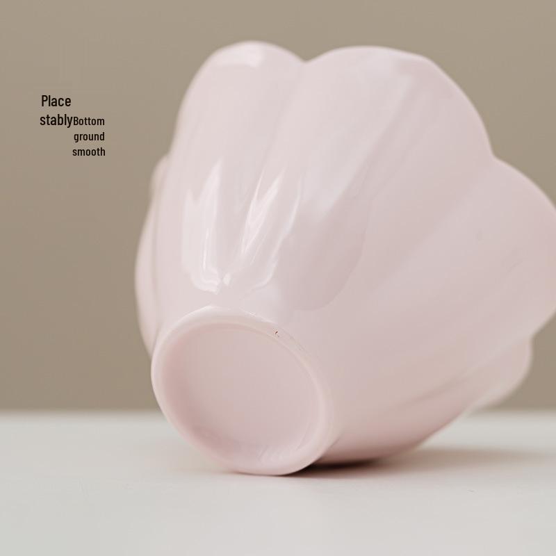 Handcrafted Pink Floral Ceramic Tea Cup Set for Girls - Ideal for Home, Office, and Gongfu Tea Tasting.