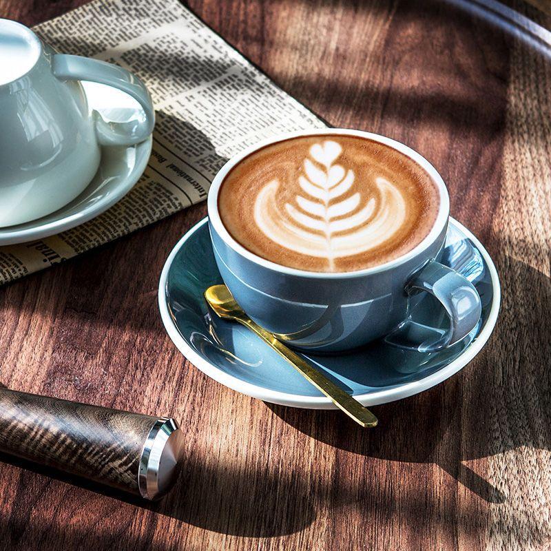 Barista empfiehlt Keramik Kaffeetasse und Untertasse Set 3. Generation verdickt caboo latte professionelle Latte Art Tasse 350