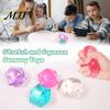 Adults Squeeze Ball Transparent Rhinestone Toy Anxiety Relief Polyhedron Sensory Stress Anti-anxiety Soft Students Office Workers Gift