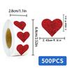 500PCS Red heart shaped shape Roll Sticker Phone Gift Living Room Creative Coffee Phone Skateboard Art Picture Luggage Paintings