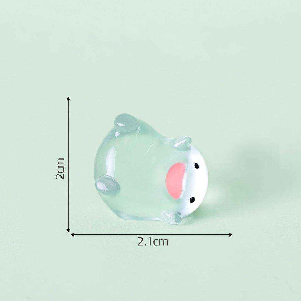 5pcs Cute Mini Clear Water Luminous Resin Craft Miniature Charm Tiny Bonsai Microlandscape Bead Garden Decoration Accessories