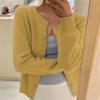 Cardigan lavorato a maglia tinta unita per donna, coreano, monopetto, a maniche lunghe, con scollo rotondo, coordinato, cardigan da donna