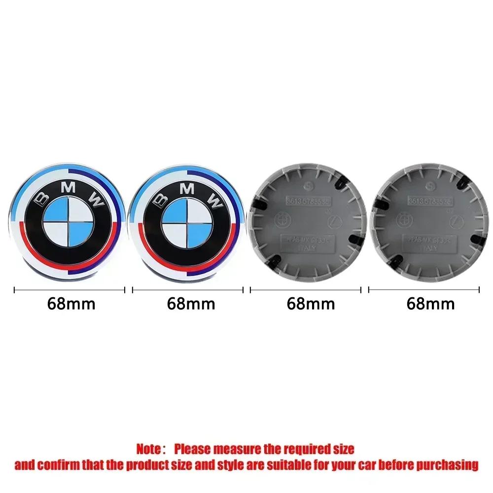 4 Stück 68mm Auto-Radnabendeckel-Logo ist geeignet für BMW 1 3 4 5 6 7 Serie M1x3 X6 X7 E36 E39 E46 E60 E90 Zubehör.