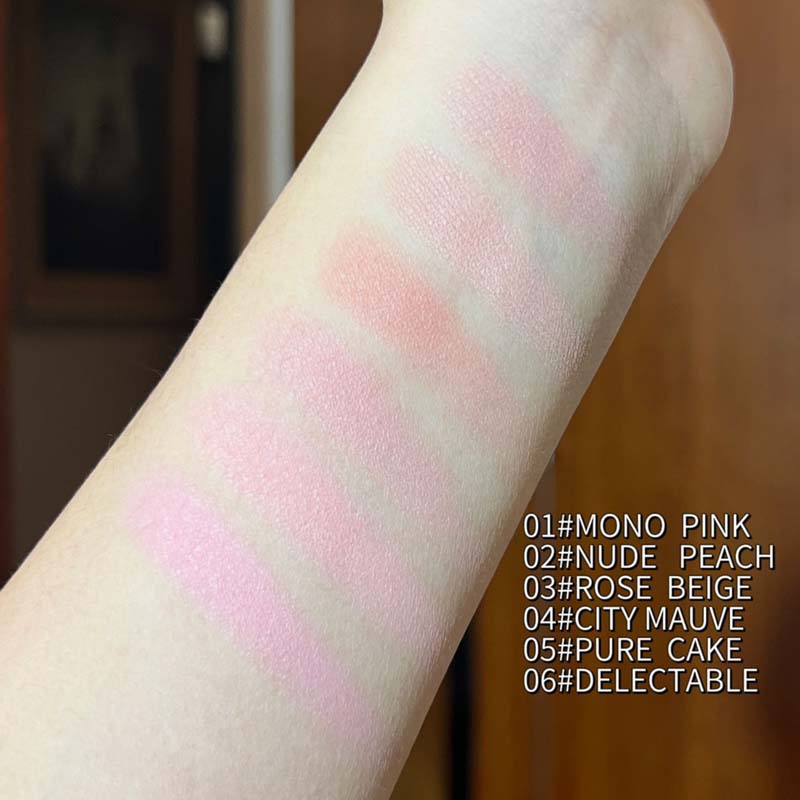 HERORANGE Monokrom Serbuk Blush Waterproof, Long-lasting, Peach-orange Soft Matte Natural Blush Rouge