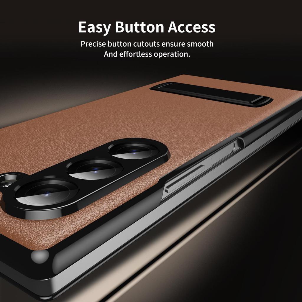 Capa Samsung Z Fold7 de Couro com Suporte Flip para Fold6/5/4/3 - À Prova de Queda, Protetora, Compatível com Comércio Eletrônico Transfronteiriço