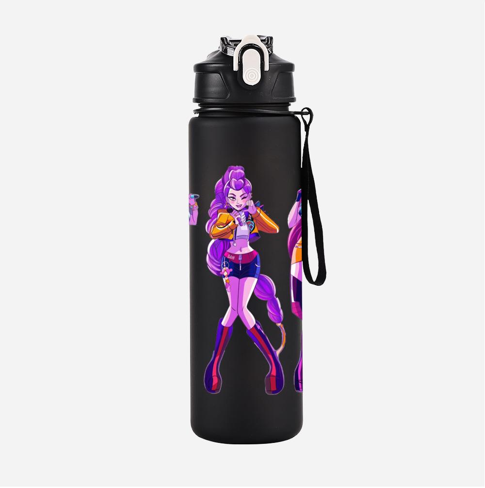 Anime Cartoon K-Pop Demon Hunters Printed 750Ml Water Bottle Large Capacity Drinking Cup Portable Outdoor Sports Water Cup Children Gift