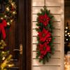 Christmas Teardrop Door Hanging Decoration, Lightweight Holiday Decor for Front Door, Fireplace, Stairs and