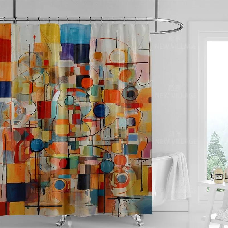 

Abstract Art Print Waterproof Shower Curtain - Stylish, Durable & Easy-Care Choice For Contemporary Bathroom Décor W90XH180cm