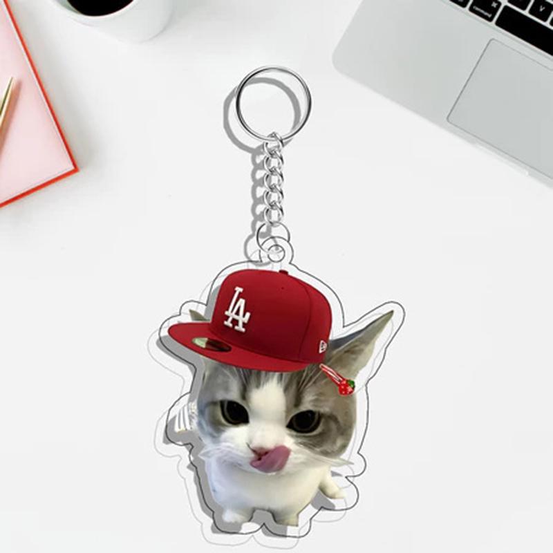 1PC Acrylic Design Keychain Marker Creativity Pendant Fun Party Gift DIY Decoration Cat Keychain Clear