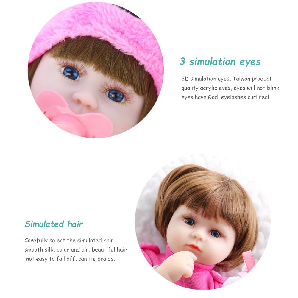 Lifelike Movable Reborn Baby Doll Silicone Realistic Newborn Baby Infant Sleeping Cloth Dressed Mini Doll for Kids