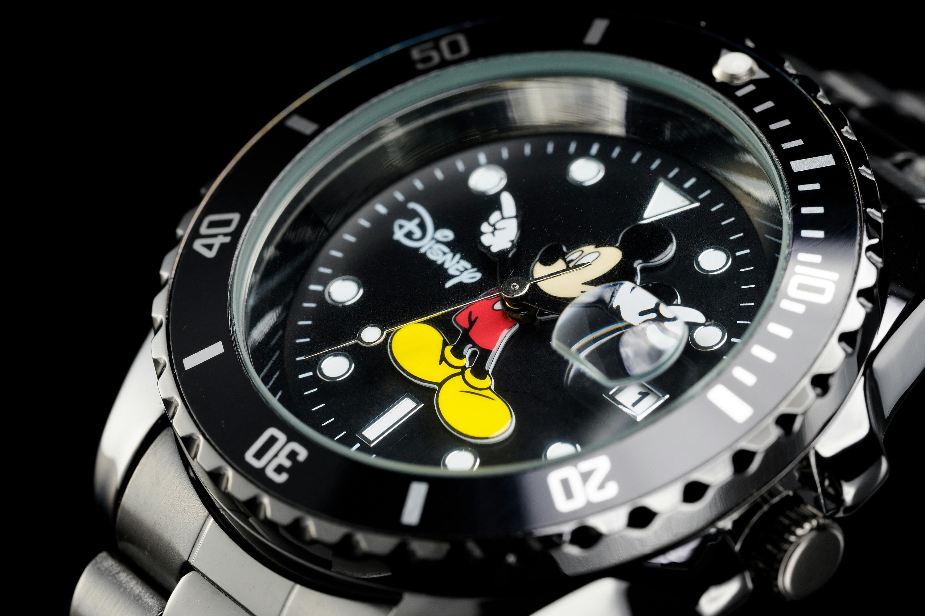 

ANOTHER HEAVEN Часы Disney Микки Маус Винтажная Перевыпущенная Модель GMT Master Submariner (Полностью черный)