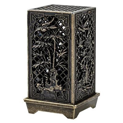 Square Vertical Incense Burner Small Xiangyun Alloy Incense Holder Indoor Aromatherapy Home Ornament Chinese Plum Inense Burners