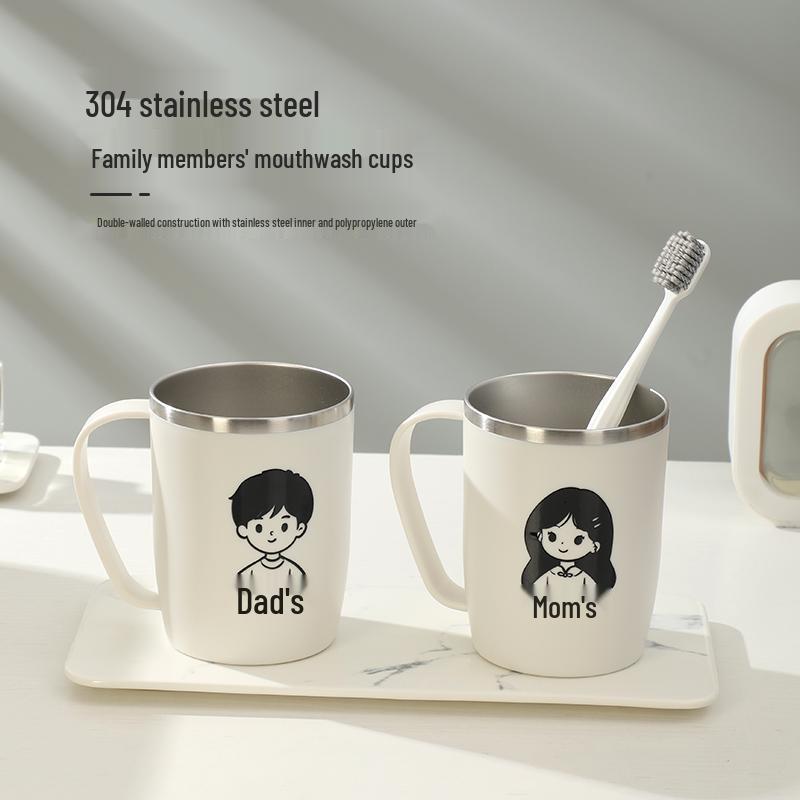 304 Stainless Steel Family Toothbrush Holder - Parent-Child Set for 3-5 Members