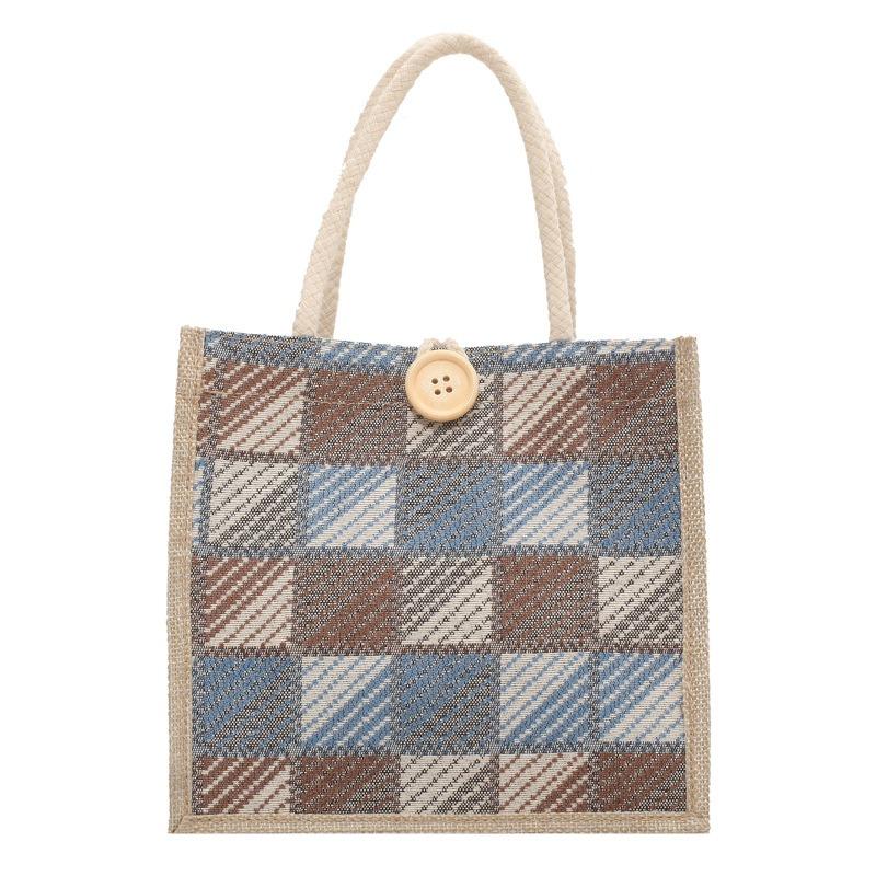 Karierte Canvas Hand-Leinentasche