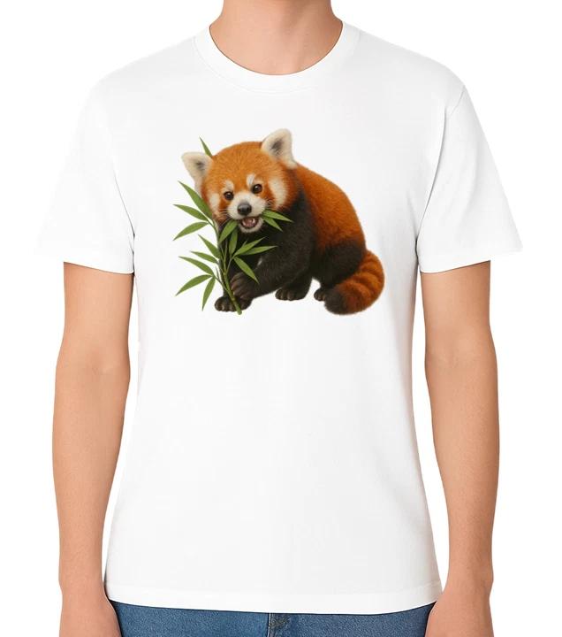 Red Panda Eating Bamboo Sticks Unisex T-Shirt M