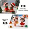 1-10Pairs Christmas Micro Landscape Accessories Cute Couple Figurines Mini Dolls Creative Desk Ornament DIY Decoration Gift