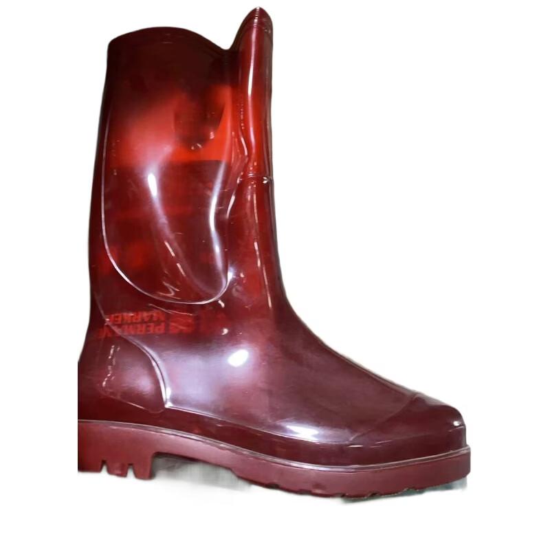 Lijiu Hong Red High-Top Rain Boots