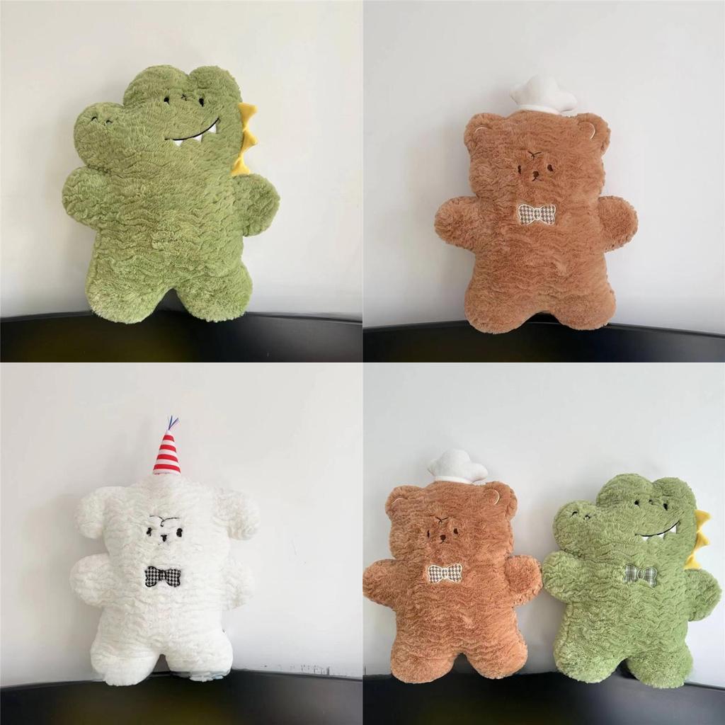 Cartoon Biscuit Puppy Plush Pillow With Embroidered Design For Kids Bedtime And Car Comfort