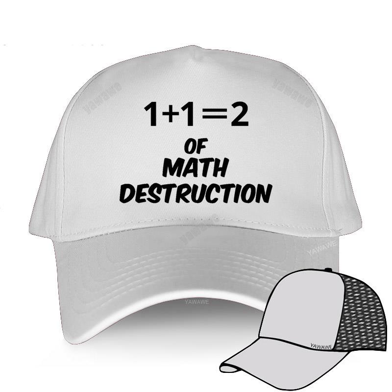 Black Casual Boys Printed Baseball Cap 1+1=2 Weapon of Math Destruction Man Women Summer Hat outdoor Snapback caps sport bonnet