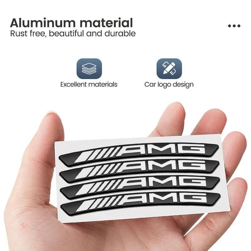 4Pcs Metal Car Wheel Hub Sticker Decorative Accessories For Mercedes Benz AMG GLE GLC W205 W206 W203 W204 W210 W212 W213 RN1