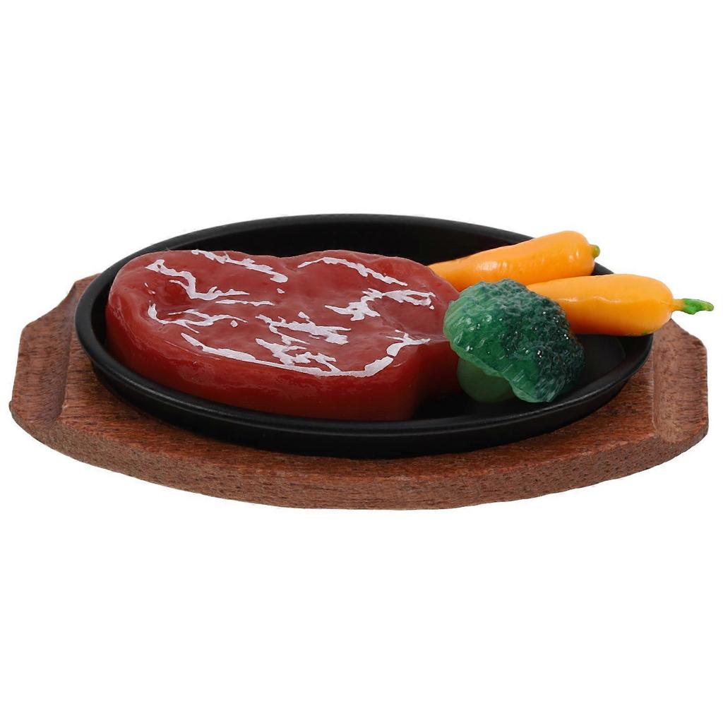 Miniatura Realista de Bife de Brinquedo com Carne Falsa para Decoração de Cozinha de Casa de Bonecas e Acessórios de Brincar Cor Sortida
