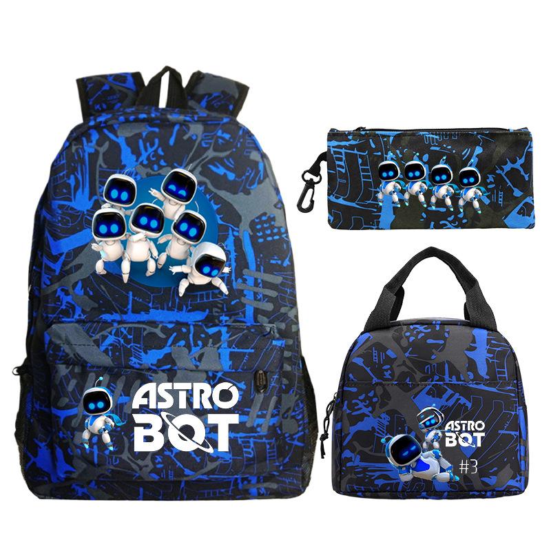 Neues Astro Bot Spiel Merchandise Druck Grund- und Sekundarschule Schultasche Außenhandel Freizeit Kinder Federmäppchen Lunchtasche