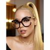 New Fashionable Large Frame Reading Glasses Women Anti Blue Light High-Definition Streaming Round Frame Prescription Eyewear