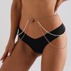 New metal aluminum chain imitation pearl beaded waist chain beach leisure body chain