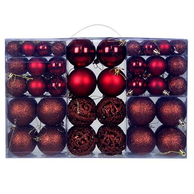 100 Stück Langlebiges Kunststoff-Weihnachtskugel-Set 20 Farben Aufhängbare Weihnachtsbaumkugeln 8 cm Weihnachten Kugeln Zuhause