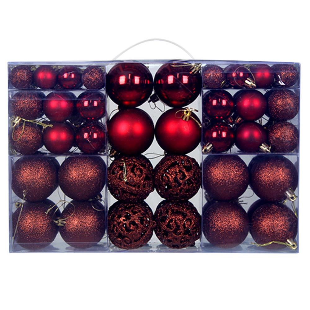 100PCS Durable Plastic Christmas Ball Set 8cm 20 Colors Christmas Tree Balls Suspensable Xmas Baubles Party