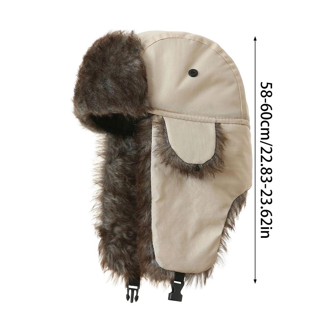 Winter Vintage Plush Hats Windproof with Earflaps Outdoor Cycling Warm and Cold Plush Hat for Cold Weather Headcover