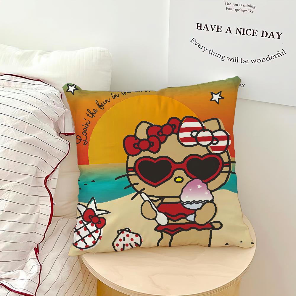 cartoon art cute cat h-HelloKitty SRO cushion cover soft Pillow Case for Sofa Living Room Home office Decor Protective Covers
