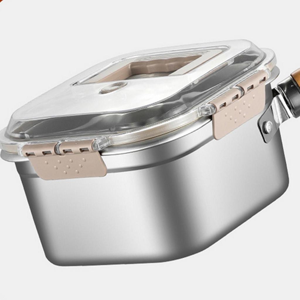 Kitchen Frying Pan Spillproof Deep Fryer Strainer Basket Set for Commercial Home Camping Beach Travel Hiking Dining Room