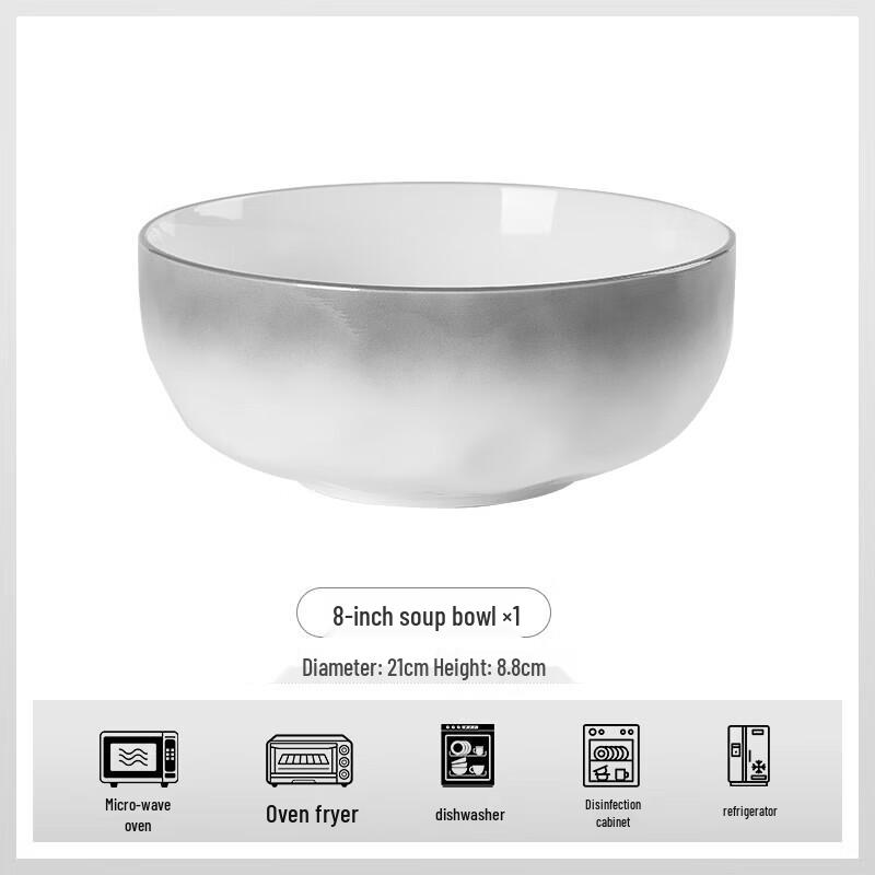 Nordic Mist Ceramic 8-inch Soup Bowl
