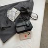 Fashion contrasting color simple handbag new trendy casual small square bag retro shoulder messenger bag bag women