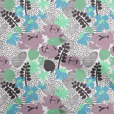 Cotton Flex Green Fabric Abstract  Quilting Supplies Print Sewing Fabric By The Yard 40 Inch