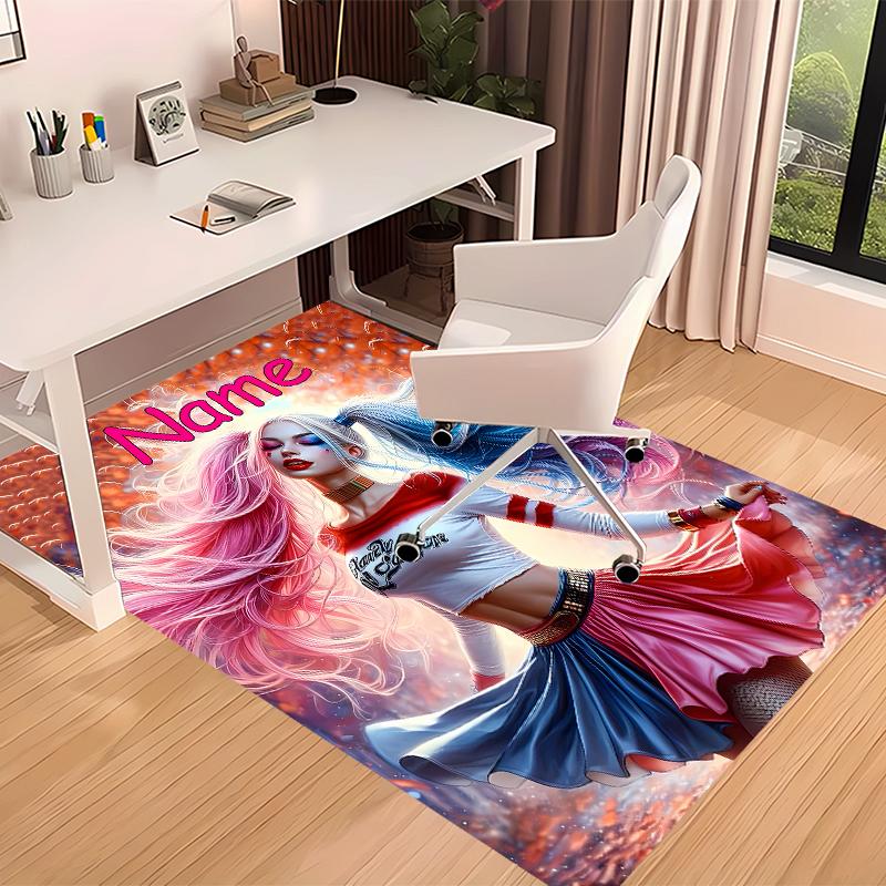 Custom personalization Harley Quinn Print Area Rug - Soft, Washable Non-Slip Indoor Mat,Living Room,Home&Office Decorative Rug