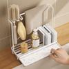 Carbon Steel Sink Sponge Rack Black/White Brush Rag Storage Shelf Soap Sponge Holder  Bathroom