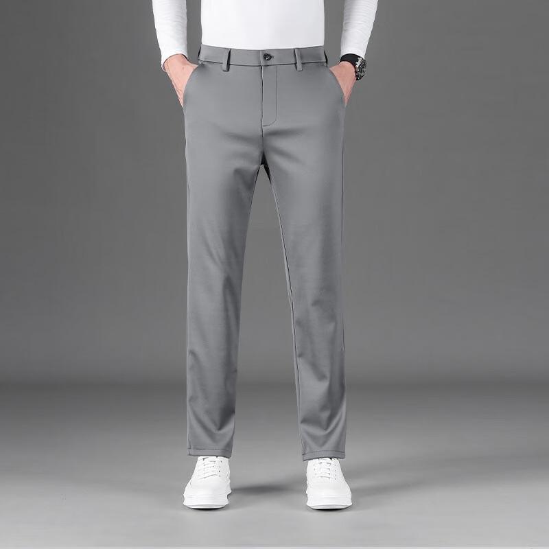 Men's Stretch Wrinkle-Free Straight-Leg Business Casual Pants