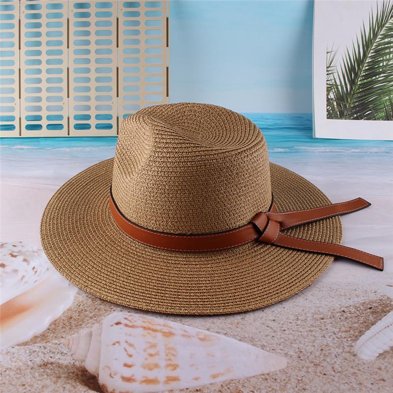 

Женская летняя складная соломенная шляпа для пляжного отдыха на берегу моря, солнцезащитная соломенная шляпа с большими полями, джазовый цилиндр хаки