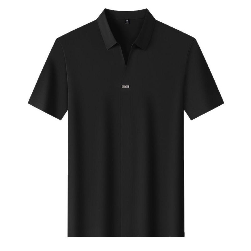STORN New Men's Casual and Fashionable Solid Color Short Sleeved Polo Shirt Comfortable and Versatile Summer T-shirt