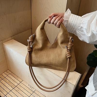Herfst en winter nieuwe suède tas casual retro mode schoudertas dames grote capaciteit textuur pendeltas dames