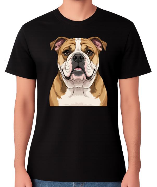 English Bulldog Unisex T-Shirt Dog Portait Face Tee S разноцветный