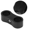 Qiilu [2pcs] AN6 Hose Separator Clamp Fitting Adapter Bracket Aluminum Alloy Universal (Black)