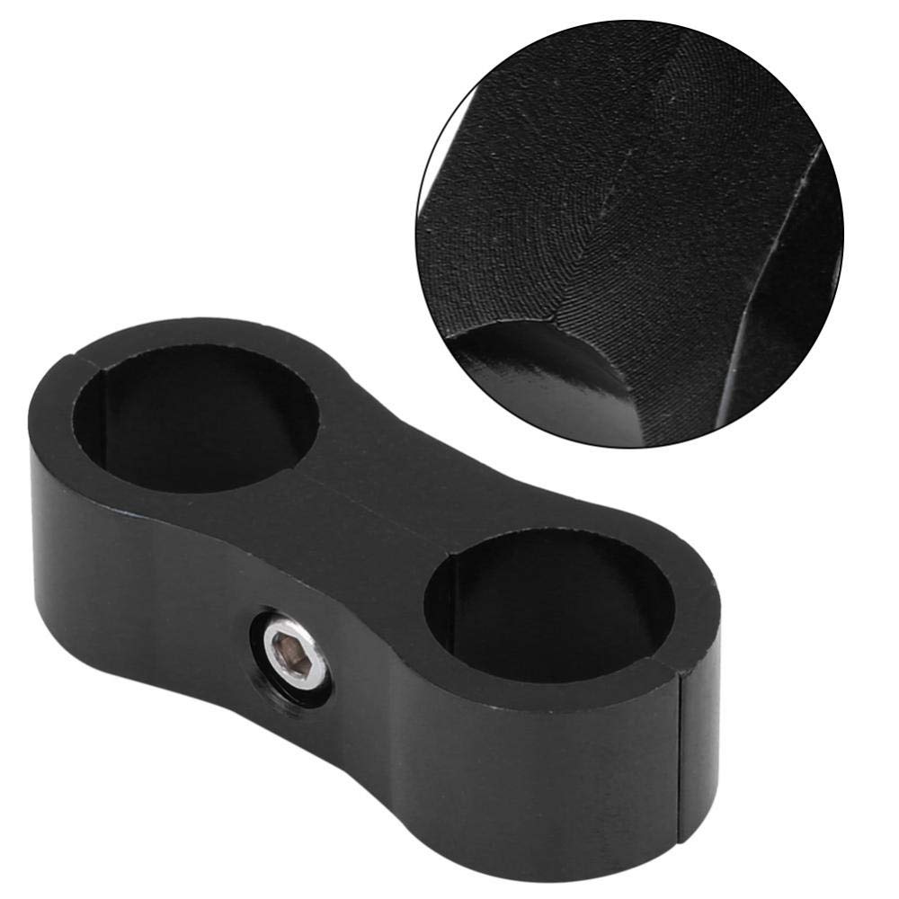 Qiilu [2pcs] AN6 Hose Separator Clamp Fitting Adapter Bracket Aluminum Alloy Universal (Black)