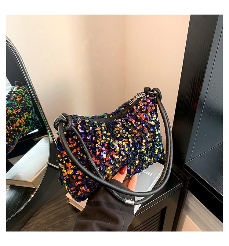 Trendy 2024 Spring Evening Party Sequin Shoulder Bag Street Fashion