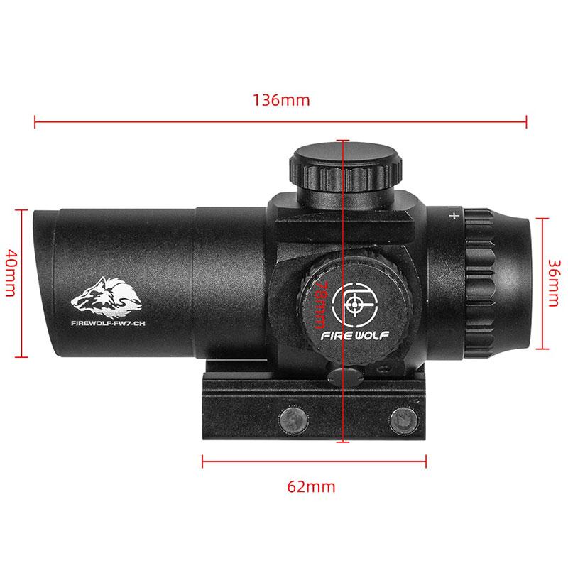 FIRE WOLF 3X30 Prism Scope Compact Hunting Prism Optics 1/2 MOA Waterproof 1000G Shots